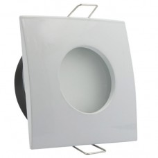 Σποτ Μπάνιου Τετράγωνο Χωνευτό Σταθερό Αλουμινίου Λευκό Στεγανό IP44